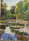 Jardin d'eau - 20x29 - Huile sur toile collée sur bois